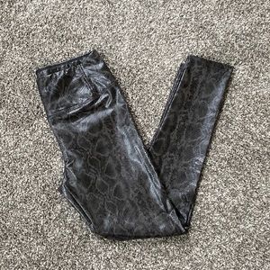 EUC 7 For All Mankind Snakeskin Print Latex Pants M